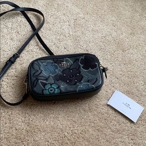 Blue floral Coach crossbody bag